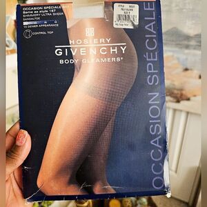 VTG Givenchy Body Gleamer Shimmery Ultra Sheer Control Top Pantyhose Sz B
